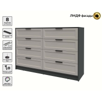 Kомод Тренд КТ-К157 (Антрацит ЛДСП/ Луна ЛМДФ) Ш1565 В1020 Г451